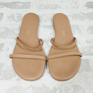 NEW Tkees Tan Minimalist Strappy Flat Slip On Summer Casual Brown Sandals W637